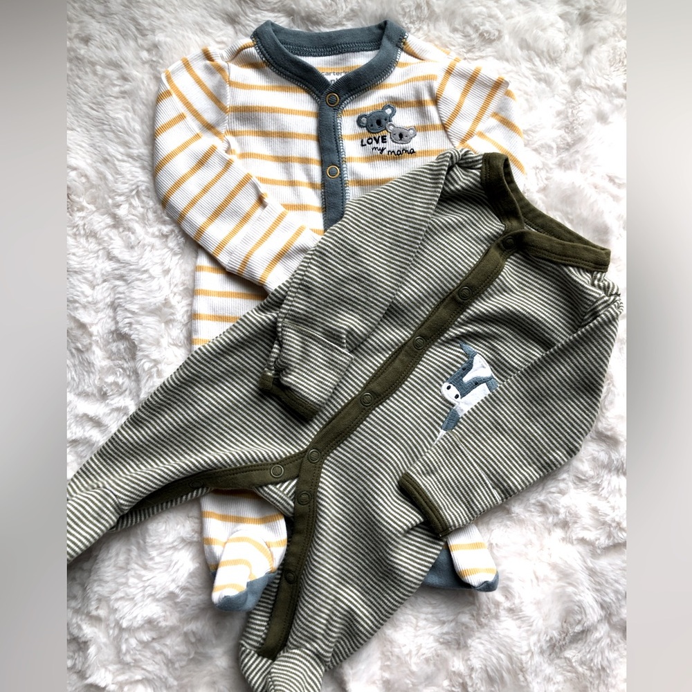 2 Carters footed sleepers newborn